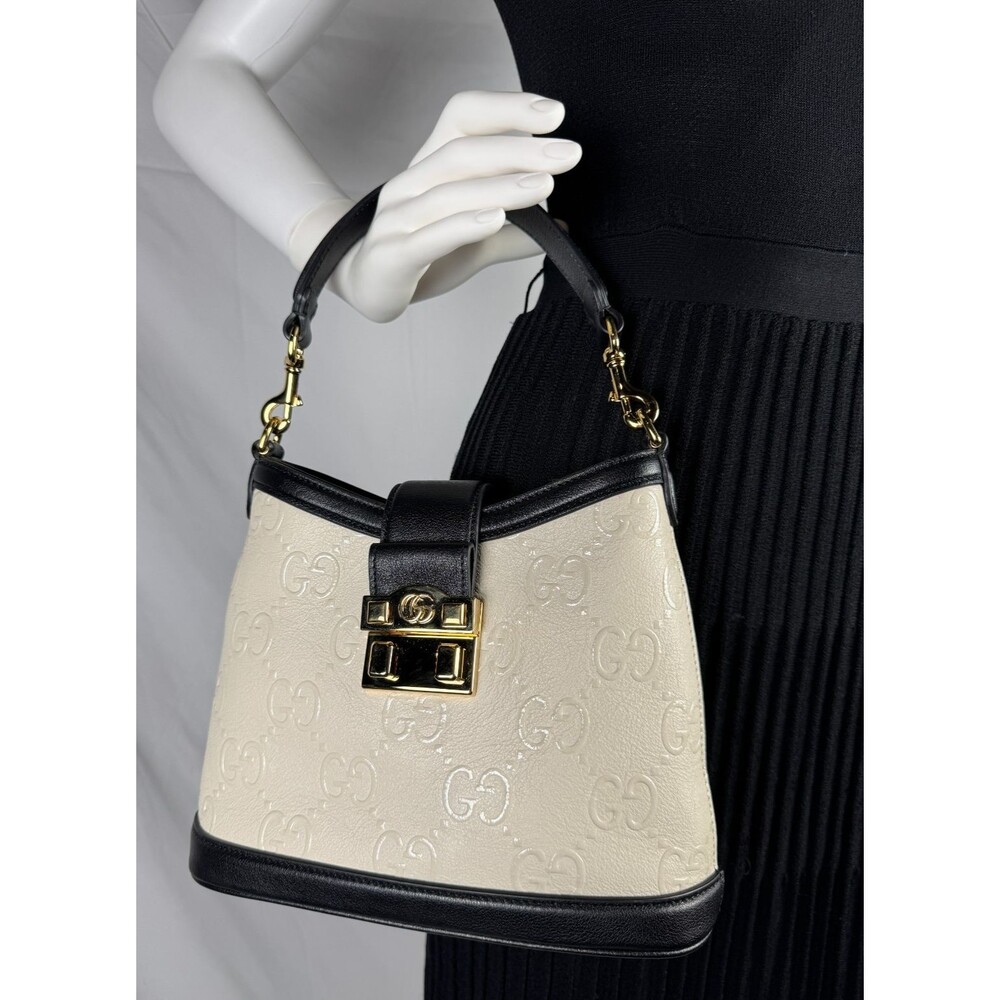 GUCCI GG Up Leather Panda color Shoulder Handbag almost brand new - Picture 4 of 16